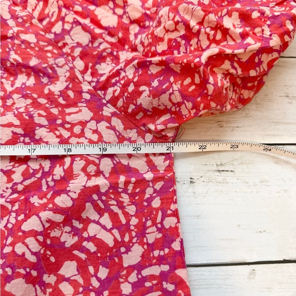 House of Harlow 1960 Pink Floral Boho Blouse M 100% Cotton Peasant Top - Picture 6 of 7